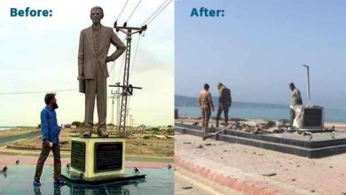 Jinnah's-statue-blew-up-with-bomb-in-Pakistan.